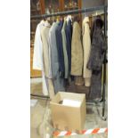 A collection of vintage gent's and lady's clothing, including by Crombie, Aquascutum, Daks, etc.