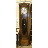 A 1950's oak-cased long case clock, 190cm high.