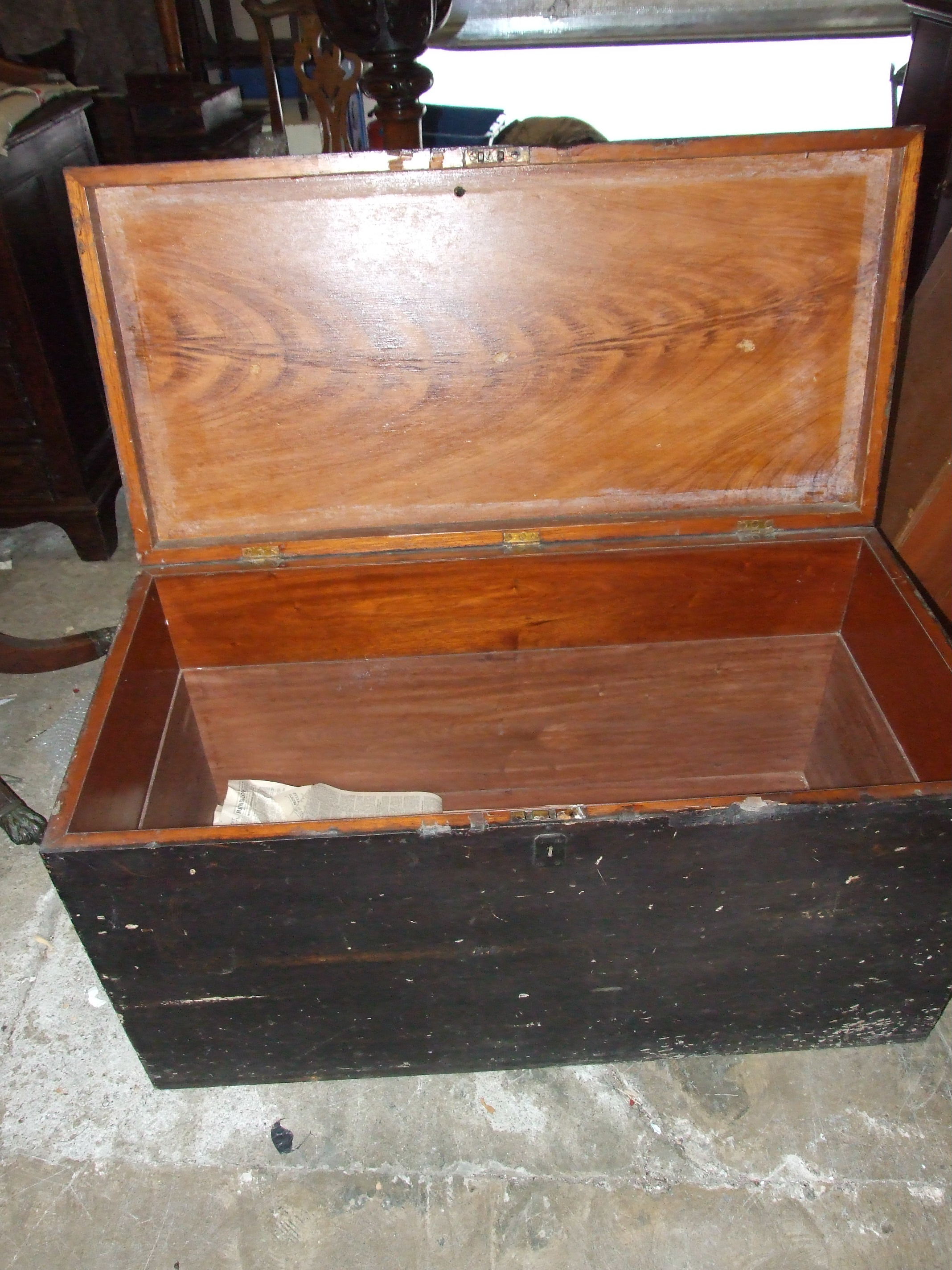 A stained wood tool chest, 109cm wide. - Image 2 of 2