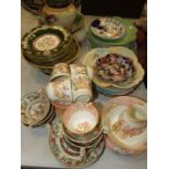 A Masons dessert service, comprising a bowl and twelve dishes, with other 19th century ceramics, (