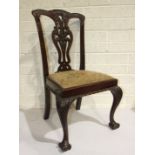 A set of four early-20th century Chippendale-style dining chairs, (4).
