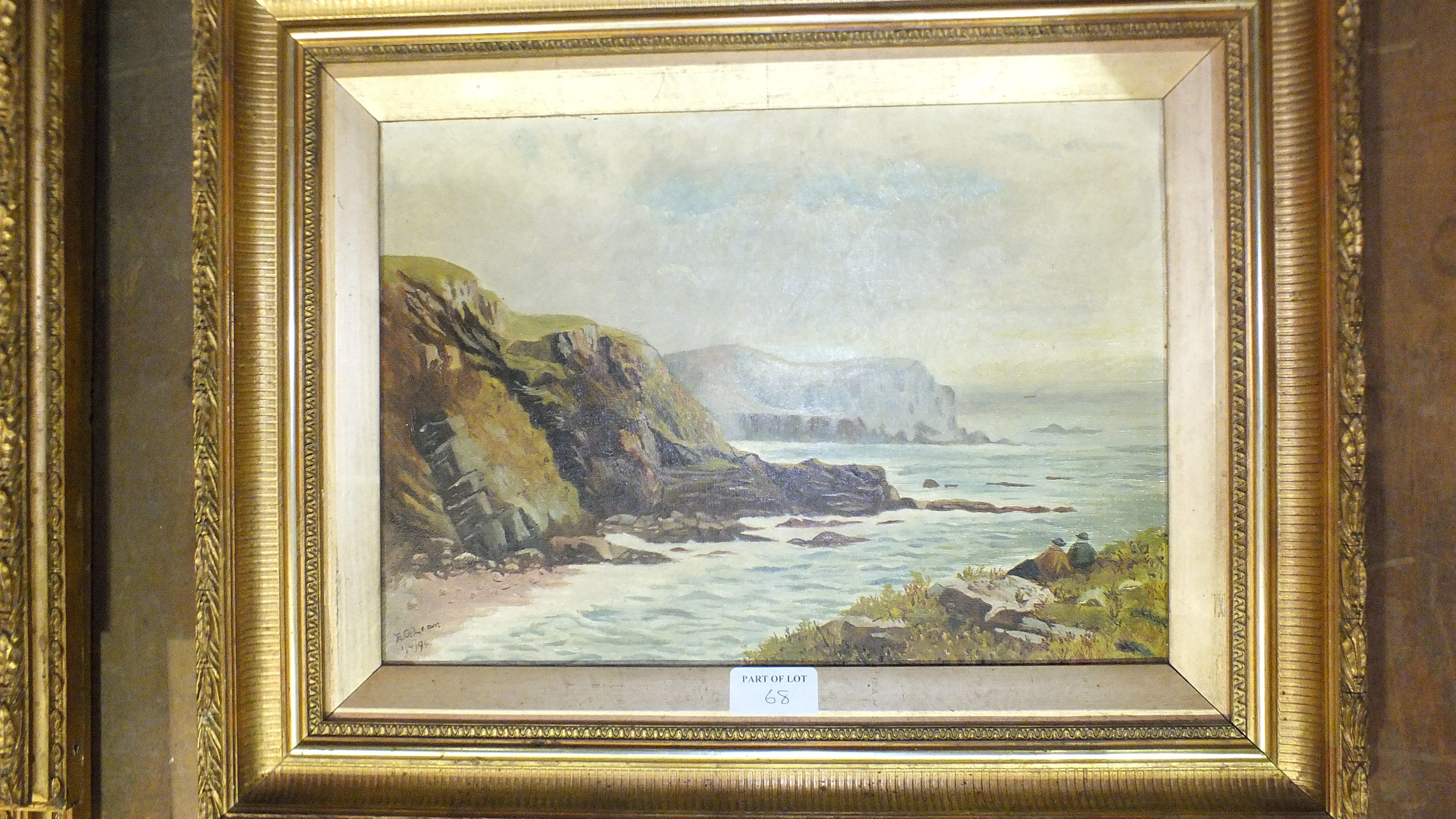 M Russell, 'Coastal scene with vessels', oil on canvas, signed and dated 1886, 26 x 42cm and a - Image 3 of 3