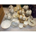 Twenty-three pieces of Royal Worcester 'Weed' decorated teaware, factory and date mark for 1903,