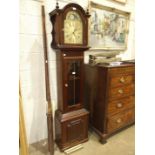 Fenclocks, Suffolk, a modern mahogany long case clock, the anodised brass dial with sun/moon phase