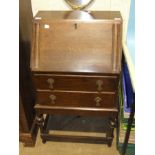 A small oak fall-front bureau, 59cm wide.