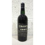 Croft, 1963, (low neck, label scuffed), perfect capsule, one bottle, (1).