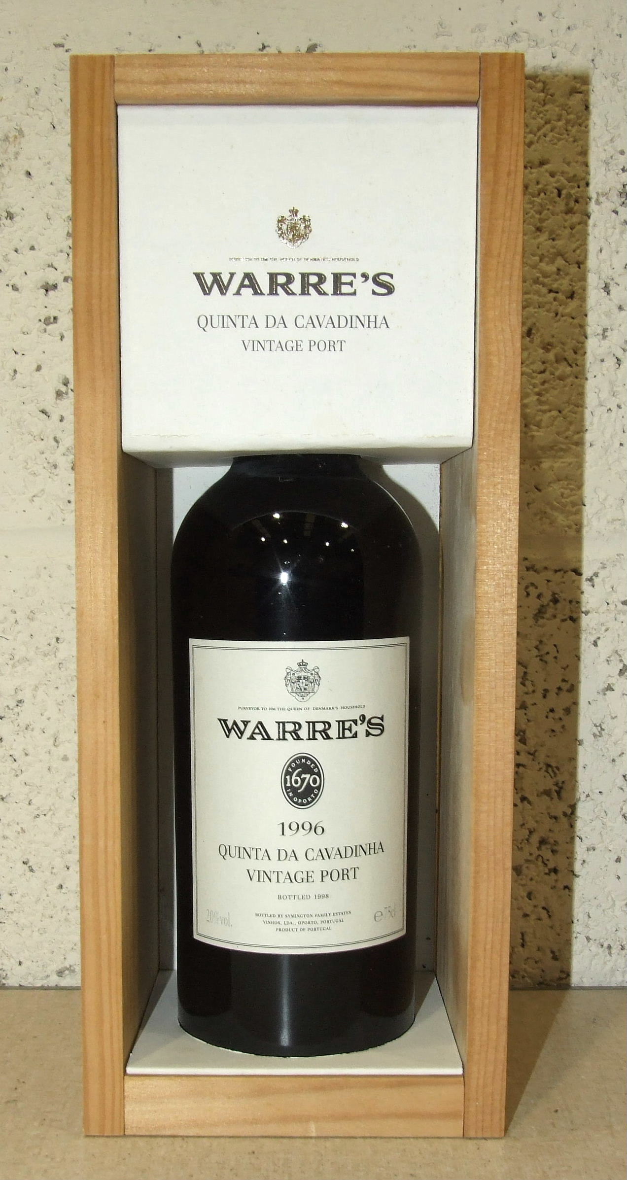 Warre's, Quinta da Cavadinha 1996 75cl 20%, one bottle in presentation case, (1).