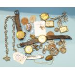 An LNER Railway Service lapel badge, a silver and mother-of-pearl fruit knife and other items.