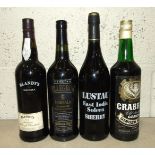 Pelegrino Marsala Superiore, 75cl 18%, one bottle, Blandy's Madeira, 75cl 19%, one bottle, Lustan
