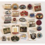 A small collection of 1980's railway badges, first day covers and other railway-related items.