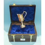 A similar limited-edition miniature sterling silver cream jug, 87/2000, in fitted box, (no