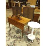 A late-19th century mahogany Pembroke table fitted with an end drawer, on turned legs, 104 x 89cm (