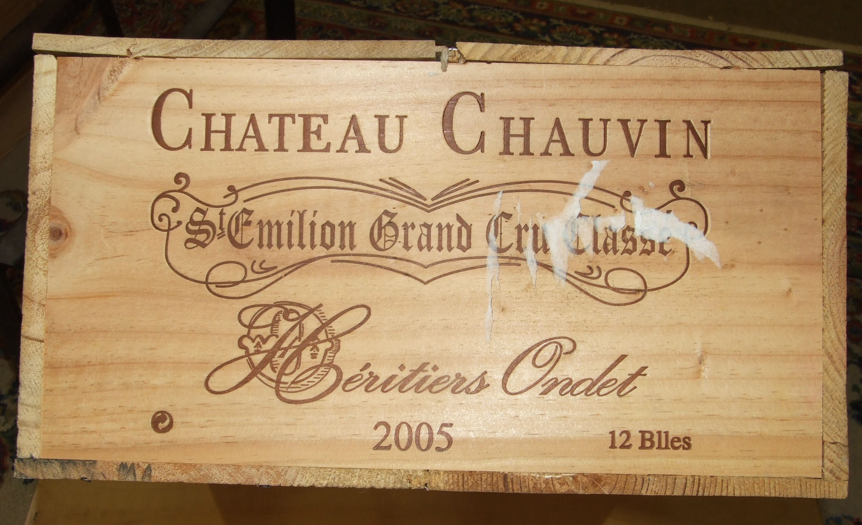 Chateau Chauvin, Grand Cru Classe Saint Emilion 2005, 75cl, owc, twelve bottles, (12).