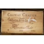 Chateau Chauvin, Grand Cru Classe Saint Emilion 2005, 75cl, owc, twelve bottles, (12).