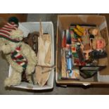 A small collection of play-worn diecast models, two Airfix boxed car kits and miscellaneous items.