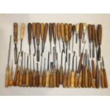 A collection of 50 carving and other chisels.