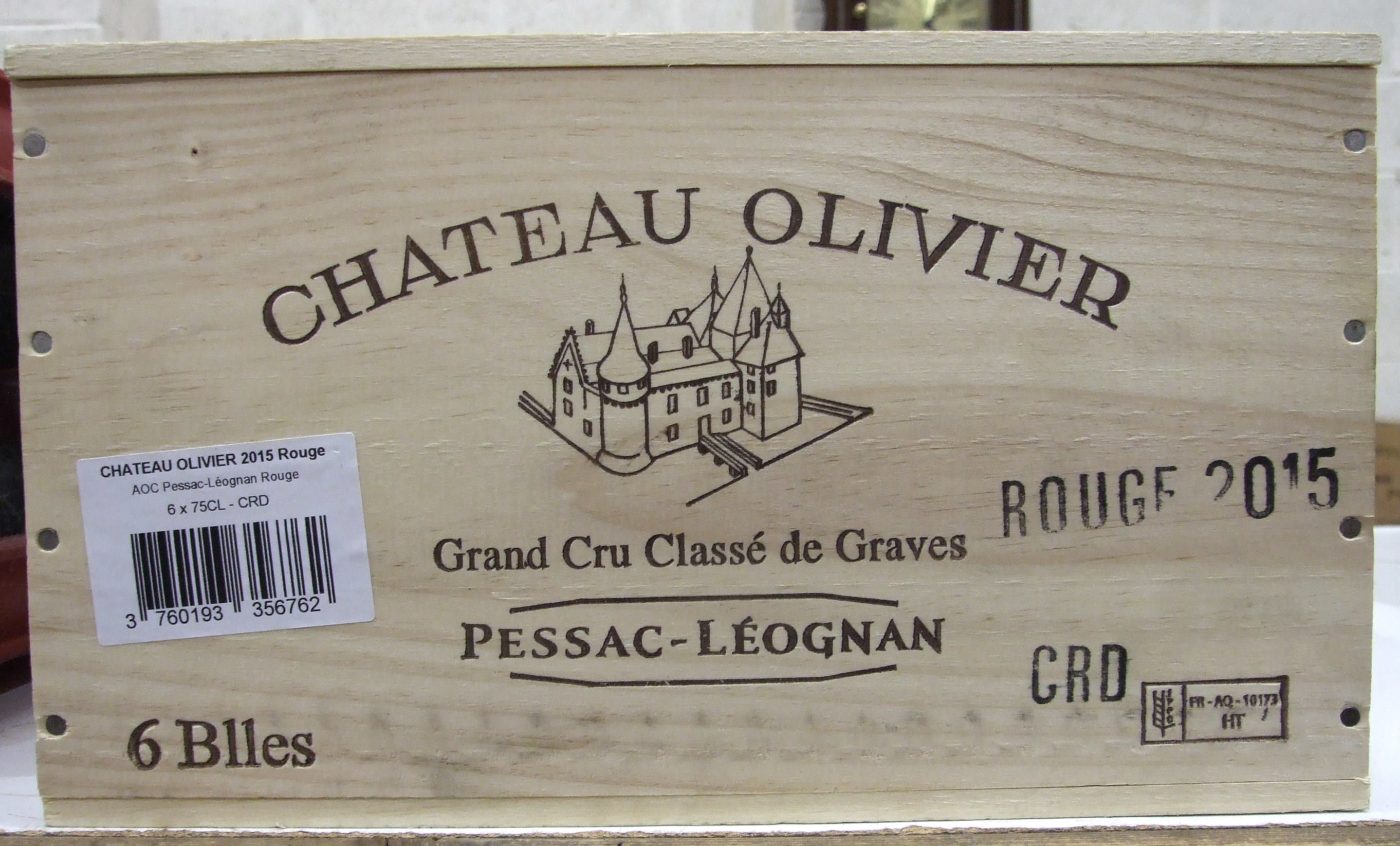 Chateau Olivier, Pessac-Leognan 2015, 75cl, owc, six bottles, (6).