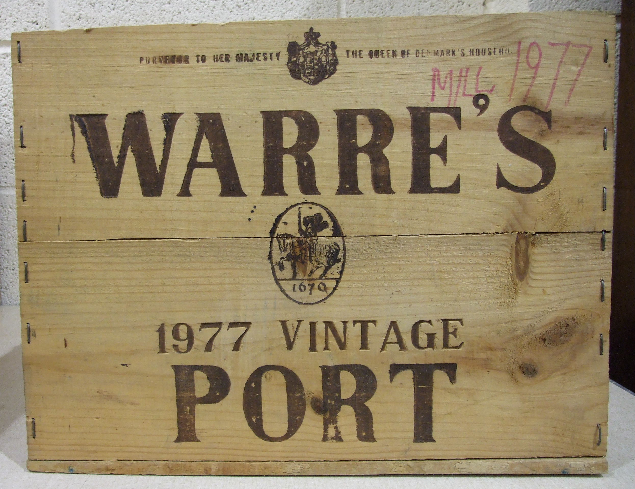 Warre's, 1977 twelve bottles, owc, (five bottles show slight seepage), (12). - Image 2 of 2
