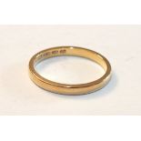 A 22ct gold wedding band, size L, 2.4g.