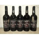 Croft, 1985, 70cl 20.5%, (capsules intact, labels damaged), five bottles, (5).