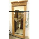 A large pine-framed mirror, 194 x 81cm.