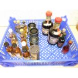 A collection of whisky miniatures, (16), (two with low levels), Drambuie 35cl 40%, two bottles and