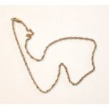 A 9ct gold rope-twist neck chain, 10.1g.