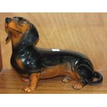 A Beswick black and tan gloss Dachshund, model number 2286, 27cm high.