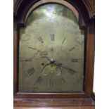 Andrews, St Austell, an oak long case clock with arched brass dial and twin-train 8-day bell-
