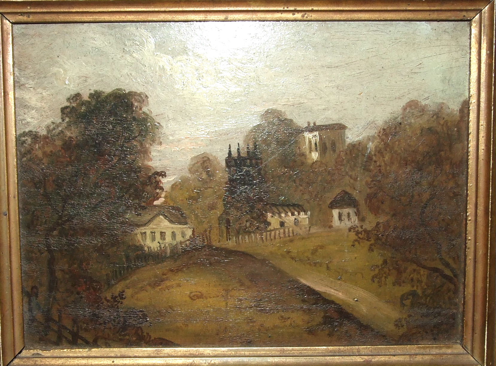 Barker?, 'Claverton Church' and 'Old Widcombe Church near Bath', a pair of naïve landscape portraits