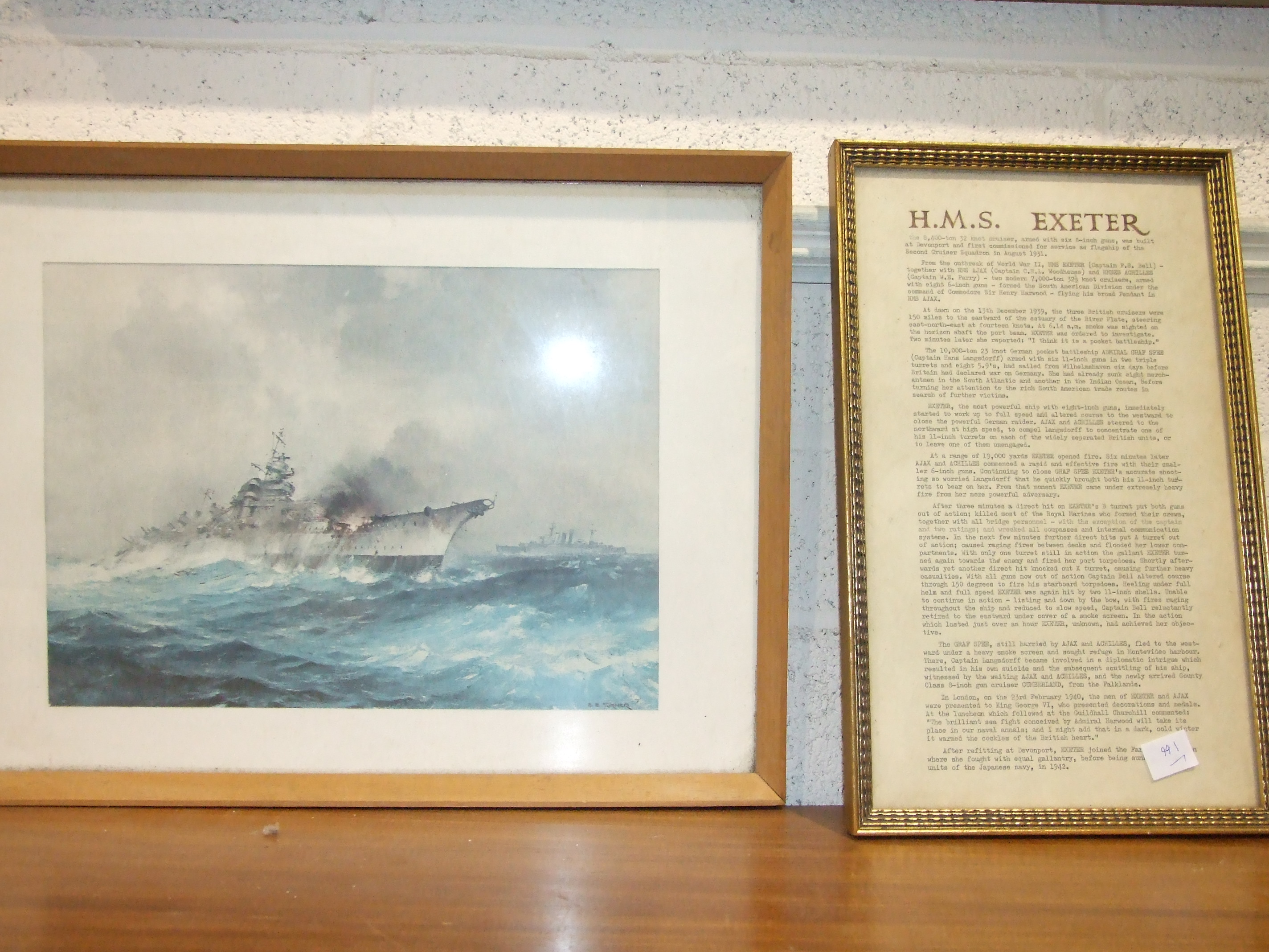 G Bodycomb, 'A warship under fire, with fleet in background', signed oil on canvas and dated '76, 49 - Image 2 of 5
