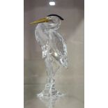 A Swarovski crystal glass figure, Heron in original box and outer casing.