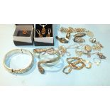 A .925-silver snake bangle and other silver jewellery, gross weight 124g.