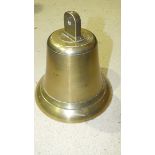 A ships bronze bell, 21cm high, 20cm diameter.