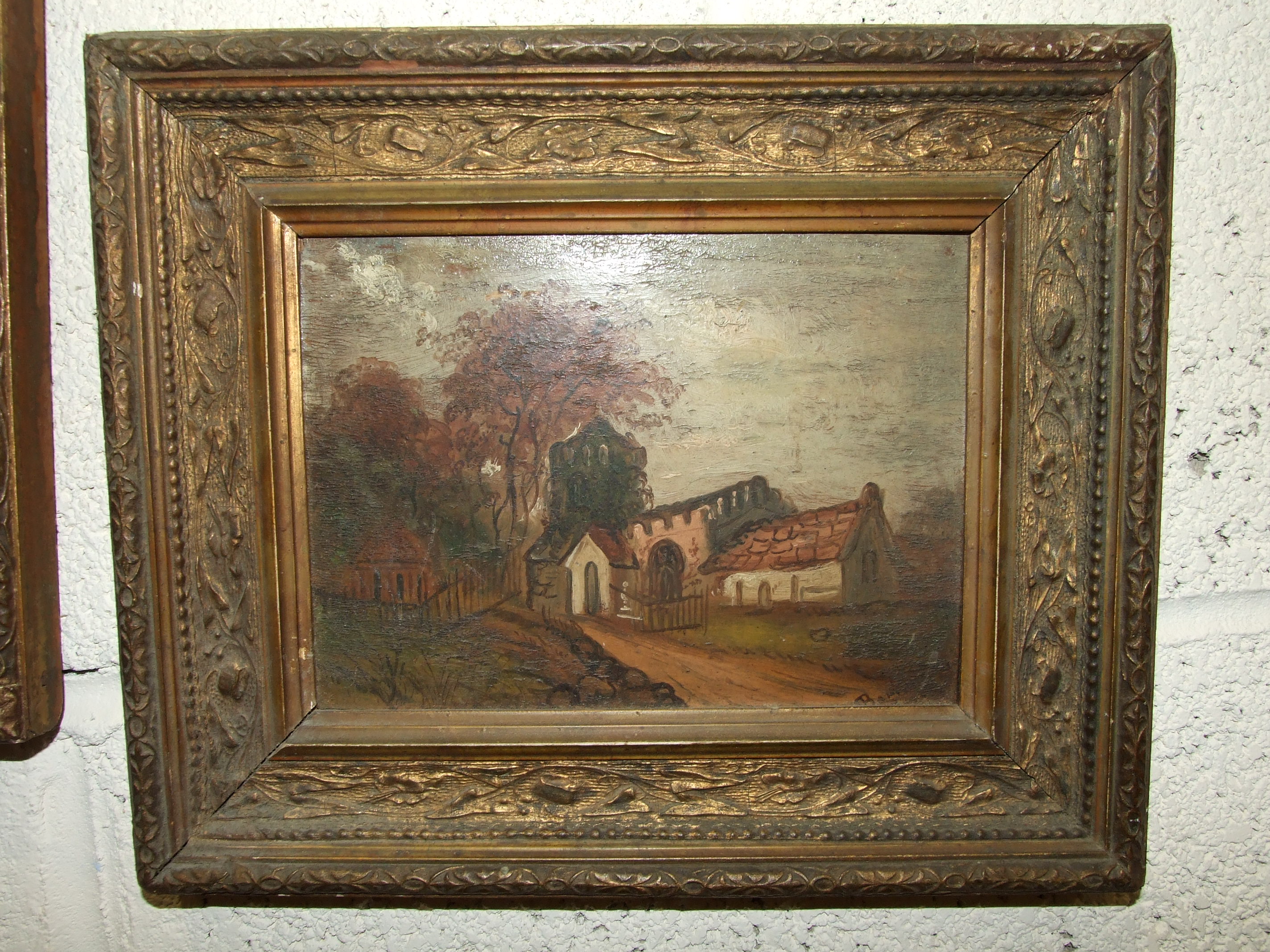 Barker?, 'Claverton Church' and 'Old Widcombe Church near Bath', a pair of naïve landscape portraits - Image 2 of 6