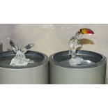 A Swarovski crystal glass figure of a toucan and another of a butterfly on a leaf, both boxed, (2).