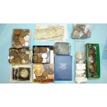 A collection of various British and World coinage and bank notes.