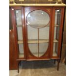 A mahogany glazed display cabinet, 154cm high, 108cm wide.