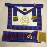 A Masonic Holy Royal Arch, provincial apron, sash and grand collarette and other Masonic regalia.