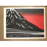 20th Century Japanese "Fujiyama". Indistinctly-signed limited-edition print, dated '87 27/100, 69