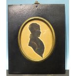 Hill's Gallery, an early-19th century cut silhouette of an unknown gentleman, with bronze