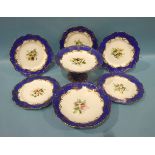 A late-19th century English porcelain dessert service, with painted decoration of sprays of