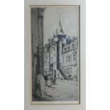 Hedley Fitton RE BAKEHOUSE CLOSE, CANONGATE, EDINBURGH Signed pencil sketch, titled and dated "