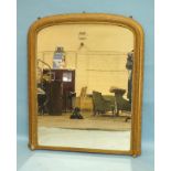 A Victorian gesso over-mantel mirror, 105 x 130cm high.