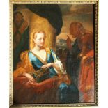 18th century Continental School PANDORA Unsigned oil on canvas, 32.5 x 27cm, indistinct