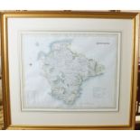 T L Murray, "Devonshire", hand-coloured map, 36 x 46, Weller (Edward), "Devonshire, South Division",