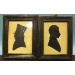 William James Hubard (?1809-1862) The Rev Hugh Macbean, a cut rectangular silhouette portrait,