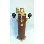 A Henry Brown & Sons Sestrel teak ship's binnacle, having brass cover enclosing gimbal-mounted