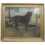 Leghe (John Lees) Suthers (1856-1924) A GOLDEN RETRIEVER STANDING IN A COURTYARD WITH GAME AND A