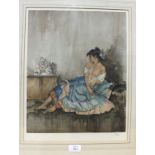 •After Sir William Russell-Flint "Celia Contemplating". Limited edition framed print, 618/850, 42.